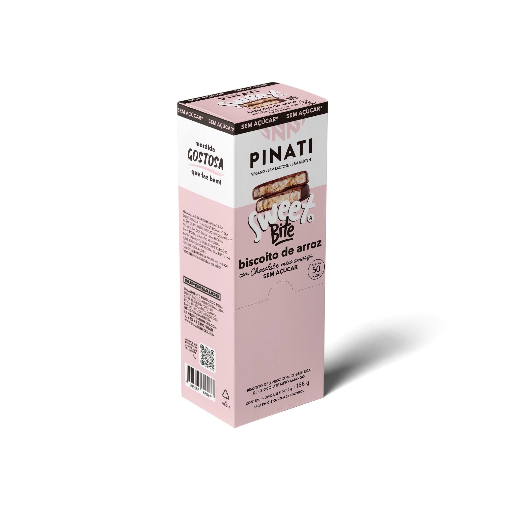 14x12g PINATI  SWEET BITE BISCOITO DE ARROZ COM COBERTURA DE CHOCOLATE
